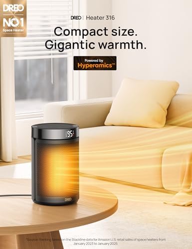 Portable Electric Heaters for Indoor Use with Thermostat, Digital Display - Image 2