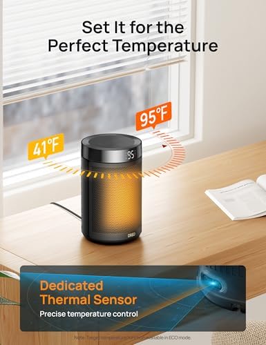 Portable Electric Heaters for Indoor Use with Thermostat, Digital Display - Image 6