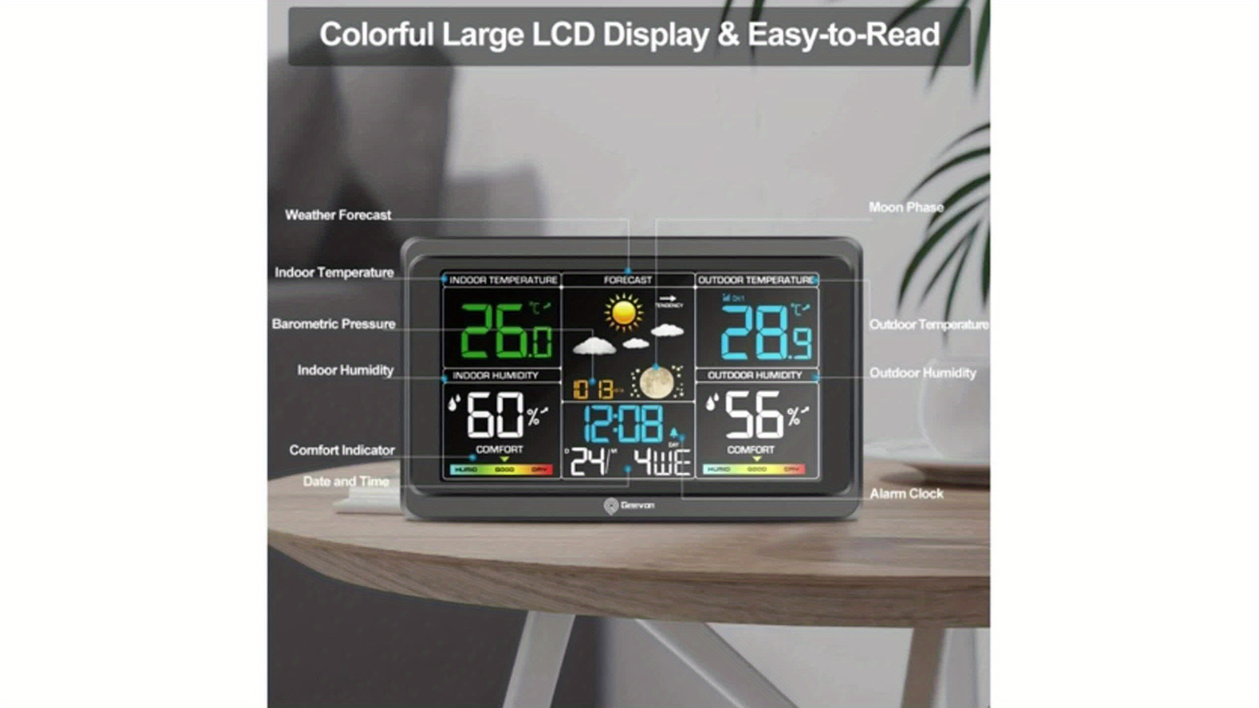 Geevon Weather Station Wireless Indoor Outdoor Thermometer - Image 9