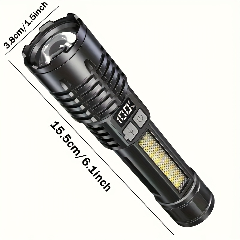Rechargeable Flashlight USB Charging 5 Modes Zoomable Digital Display - Image 5