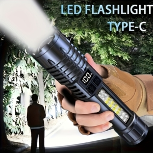 Rechargeable  Flashlight USB Charging 5 Modes Zoomable Digital Display