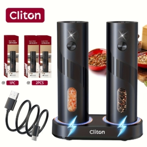 Rechargeable Electric Salt and Pepper Grinder, Automatic Salt & Pepper Mills Set