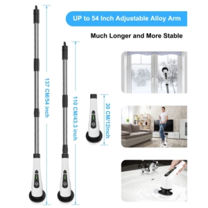 Multifunction Electric Spin Scrubber, Cordless Cleaning Brush with 8 Replaceable Brush Head