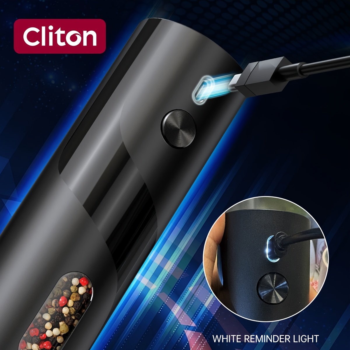 Rechargeable Electric Salt and Pepper Grinder, Automatic Salt & Pepper Mills Set - Image 17