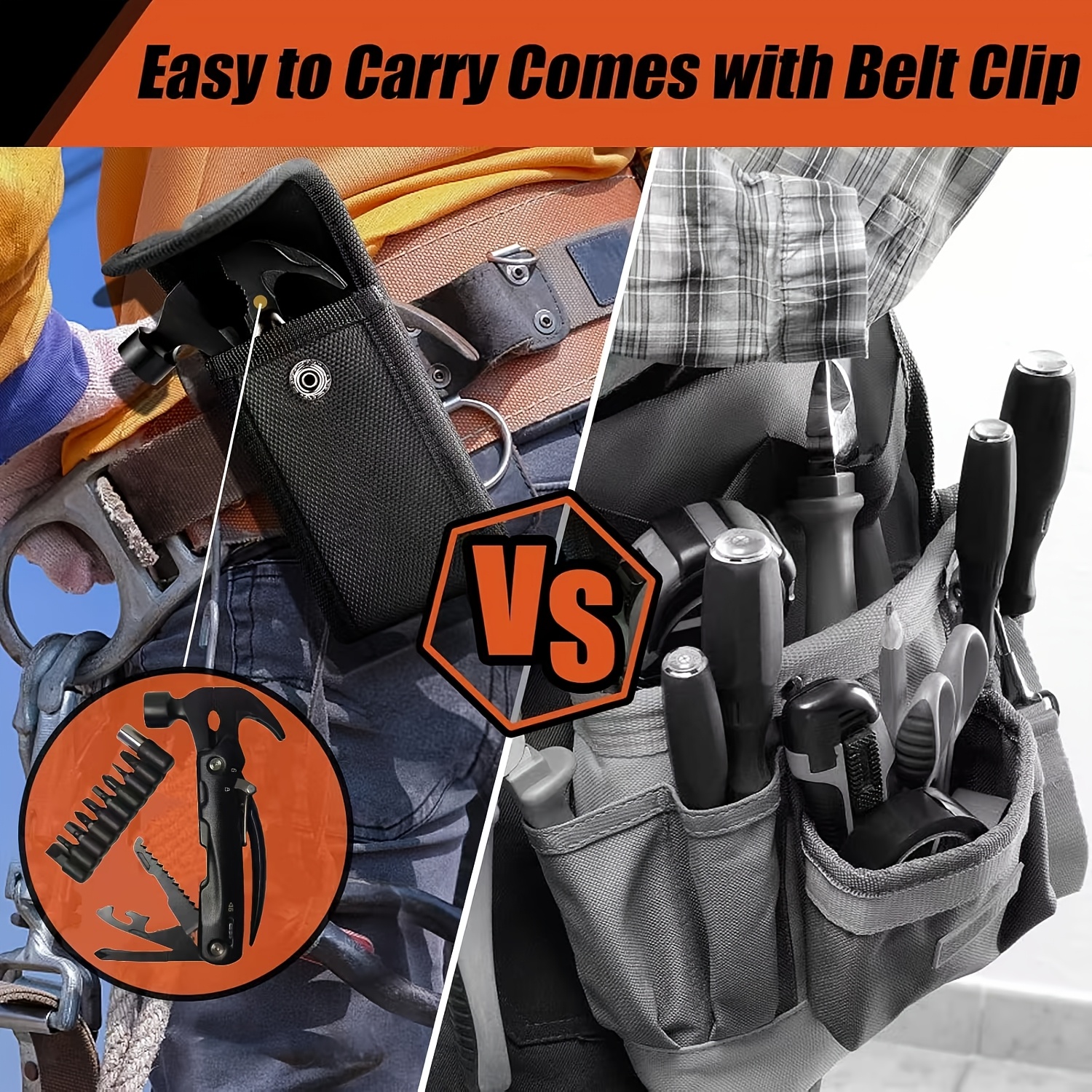 Upgraded 16-in-1 Multifunctional Mini Claw Hammer with Screwdriver Bits Is a Must-have - Image 11